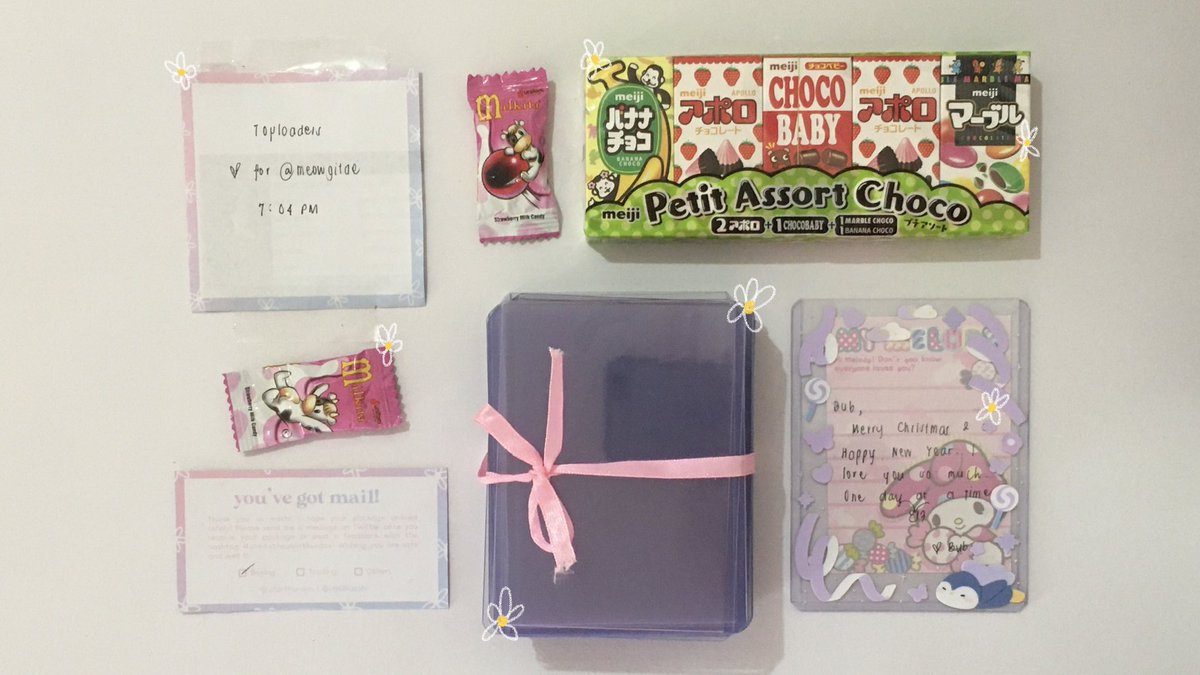 daisyooncart's tweet photo. ๑ #daisyoonmails ๑ #unboxtheunarthurdox ๑
— toploaders ✿
"im so happy aaa! i bought toploaders lang pero andaming laman aaaaa >< tas super cute pa ng packaging so much ang saya iopen!! aaa thank u so much, @unarthurdox! i love u and i miss u! ♡༄" https://t.co/8kTOJAAQot