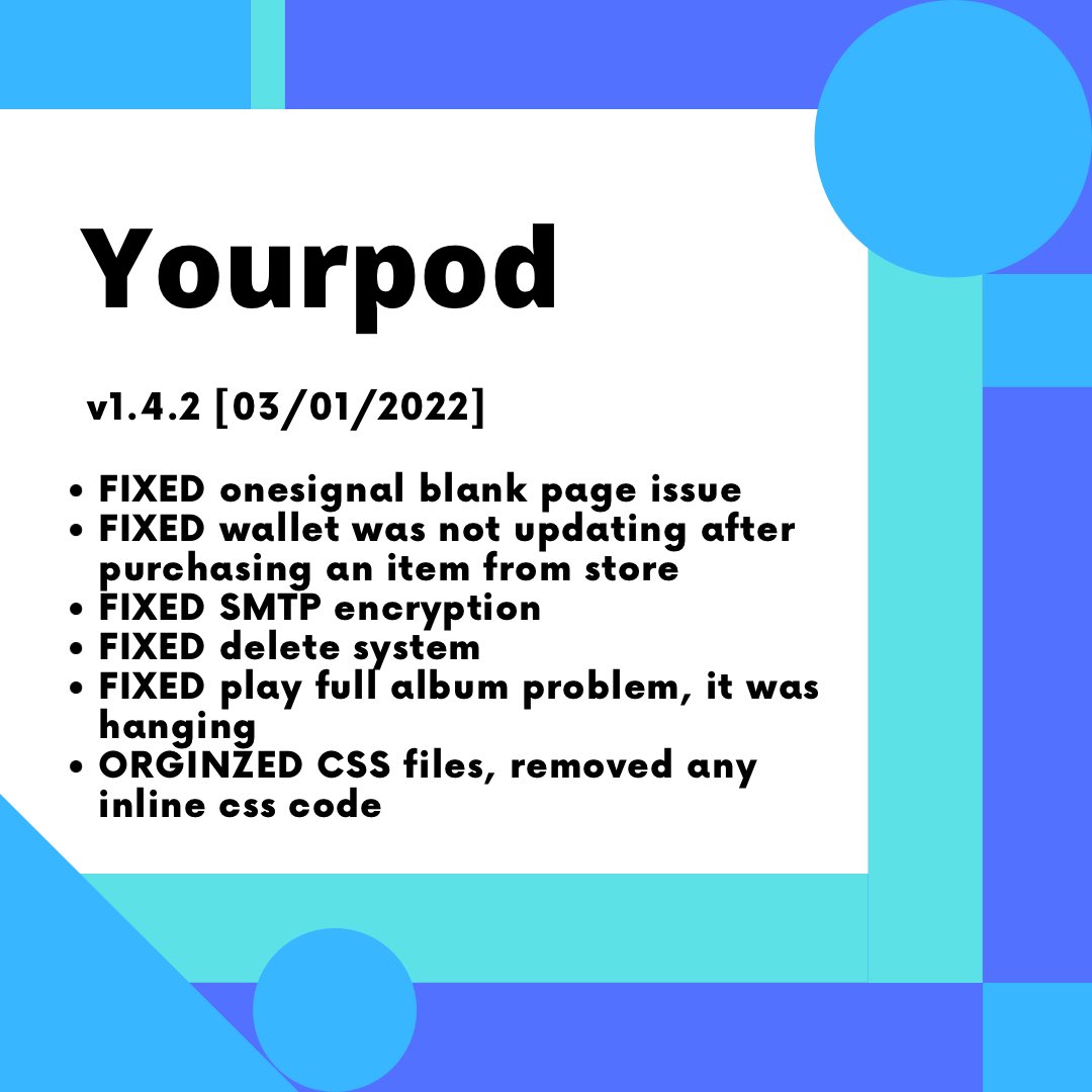 linkspreed's tweet photo. We have #released 💬 #Version 1.4.2 of #Yourpod 🥳. Please give us your #feedback.📲 https://t.co/VPZFewacmJ