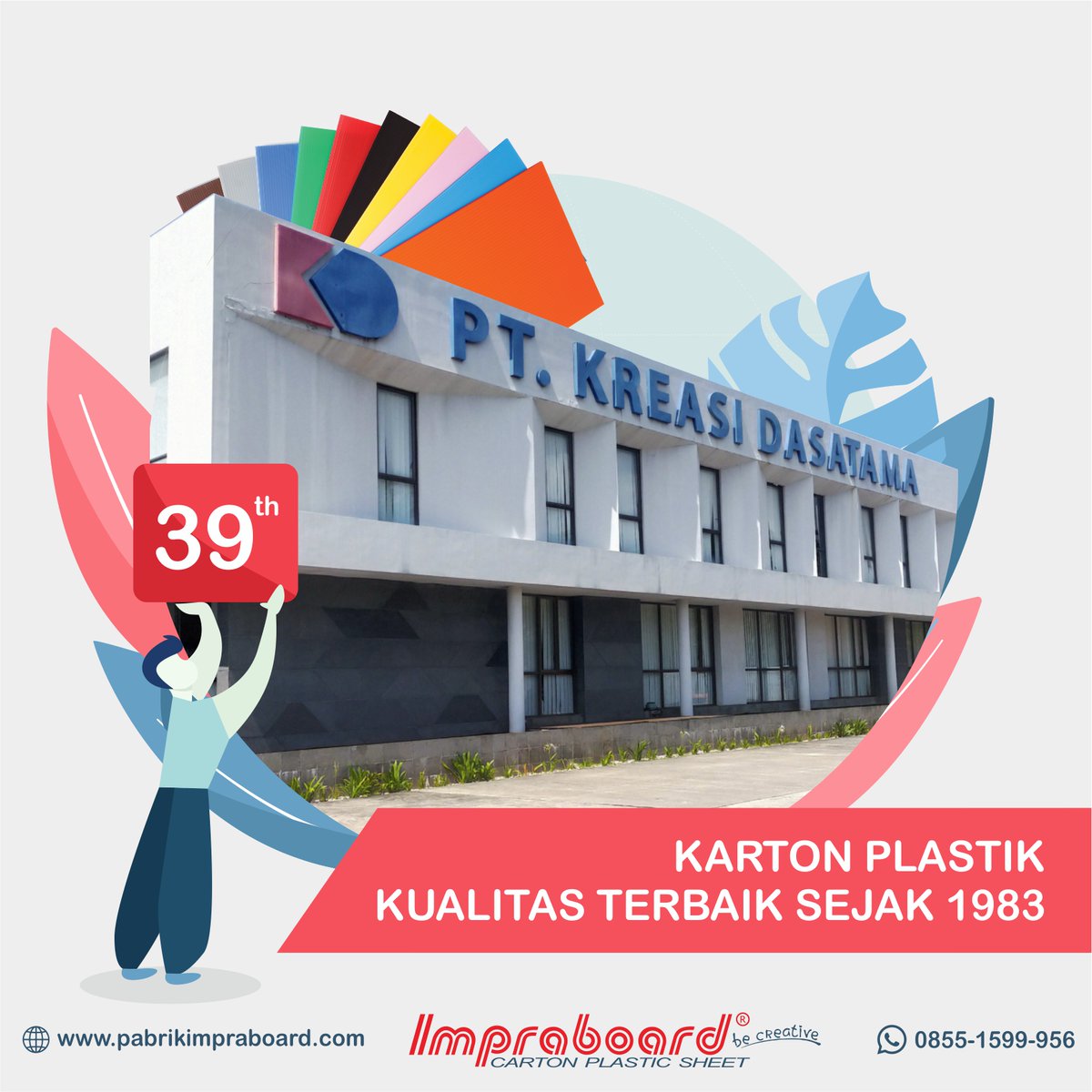 impraboard's tweet photo. 39 years of experience won't lie😉

Sebagai pionir di bidang manufaktur PP Corrugated Sheet) di Indonesia, Impraboard telah memasok kebutuhan PP Corrugated Sheet ke berbagai Industri sejak tahun 1983.

#impraboard #kartonplastik #kardusplastik #ppcorrugatedsheet #corrugatedsheet https://t.co/Agck6XScGK