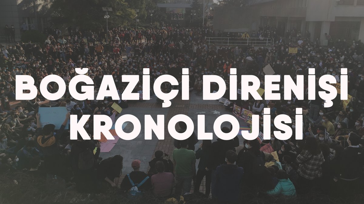 #Boğaziçi1YıldırDireniyor! Direnişlerinden vazgeçmeyen başta öğrenciler olmak üzere tüm bileşenlerin seslerini duyurabilmek ve direnişin hafızasına katkıda bulunmak için hazırladığımız kronolojiyi güncelledik. #BoğaziçiSusmayacak

👉sivilalanarastirmalari.org.tr/kronoloji/