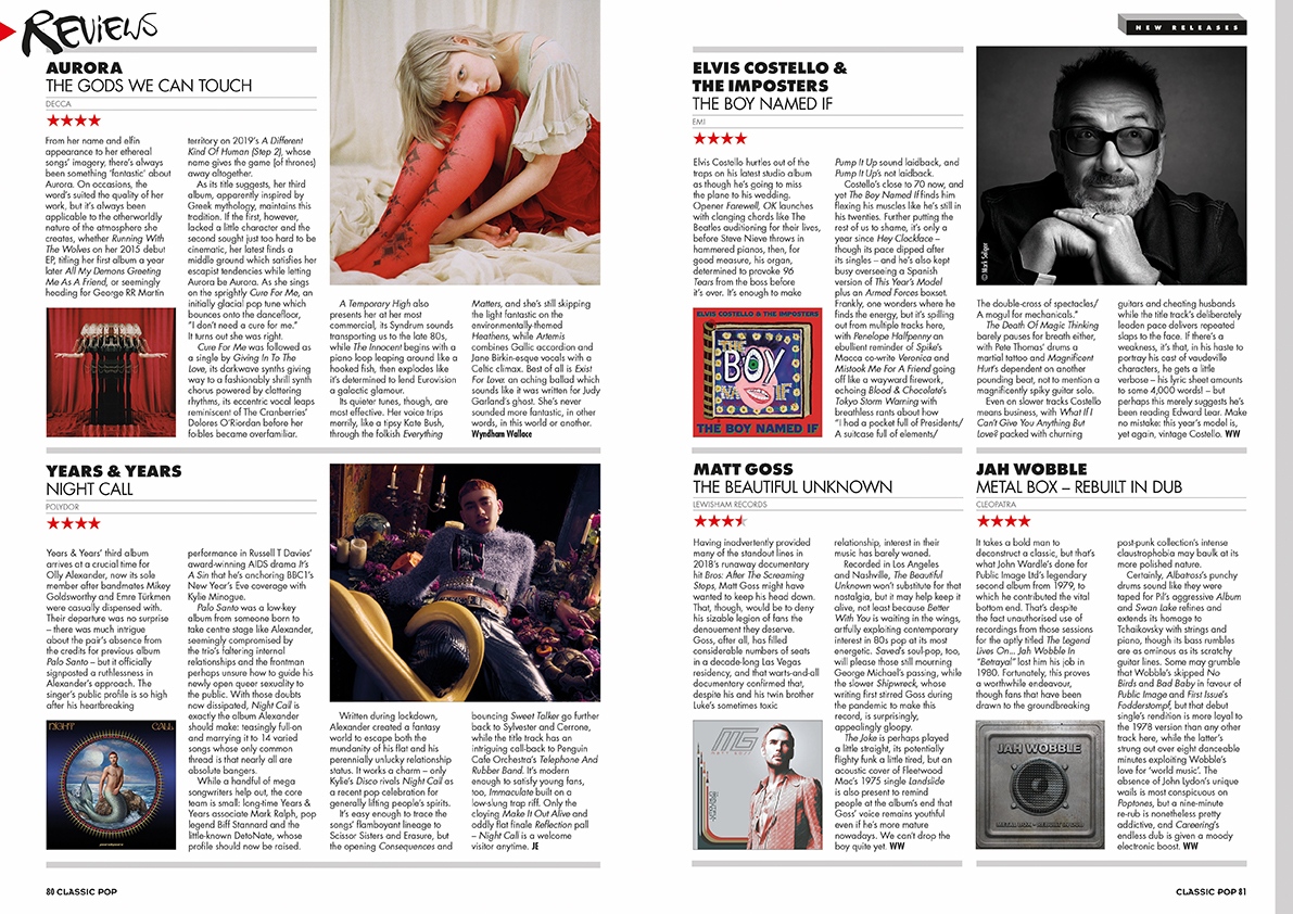 In the latest Classic Pop, our new albums reviews include releases by David Bowie, Years &amp; Years, Matt Goss and Elvis Costello. 
Buy online:  bit.ly/3dRXNmL
Store locator: bit.ly/34pAJHC 
Subscribe: bit.ly/3ijVdZf 
Digital: bit.ly/2UWAzTL