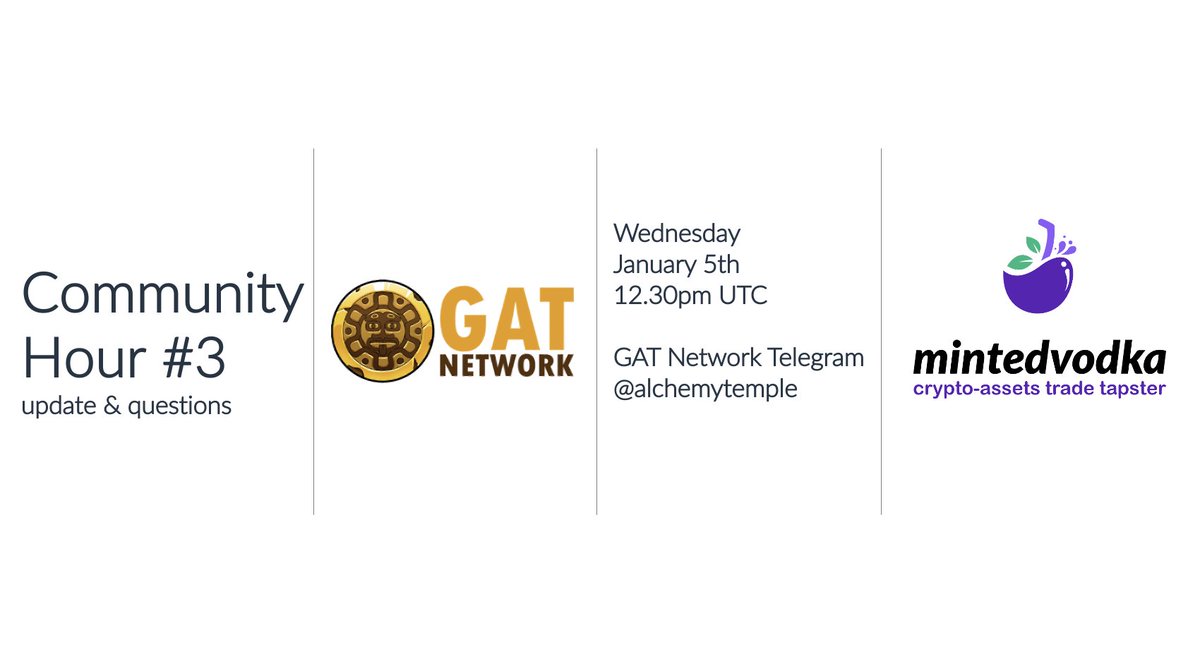 gat_network's tweet photo. Next community hour at Telegram https://t.co/uOQ0q6kKrO
See you tomorrow ๐โบ๏ธ Jan., 5th at 12.30pm UTC
#NFTMarketplace #multichain #BSCGem #meetGAT https://t.co/AIzMJfKYJr