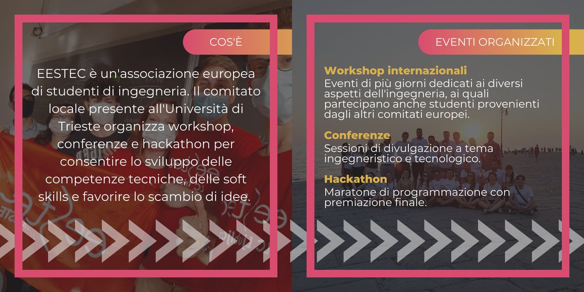krazydev_fvg's tweet photo. Diamo il benvenuto all'anno nuovo parlando di #community! 🤝✨💻 Conosci @eestects?
È un'associazione di studenti di ingegneria. Organizza #workshop, #conferenze e #hackathon per consentire lo sviluppo delle competenze tecniche, delle soft skills, lo scambio di idee e non solo! https://t.co/4pVTcVugvn