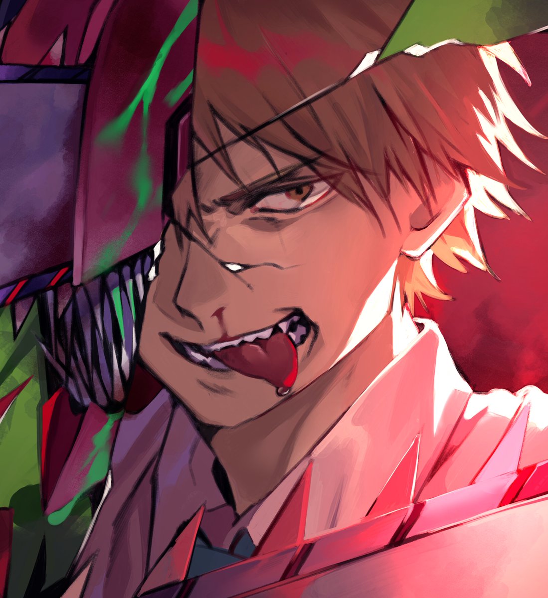rengoku kyoujurou forked eyebrows 1boy male focus solo demon slayer uniform red hair smile  illustration images