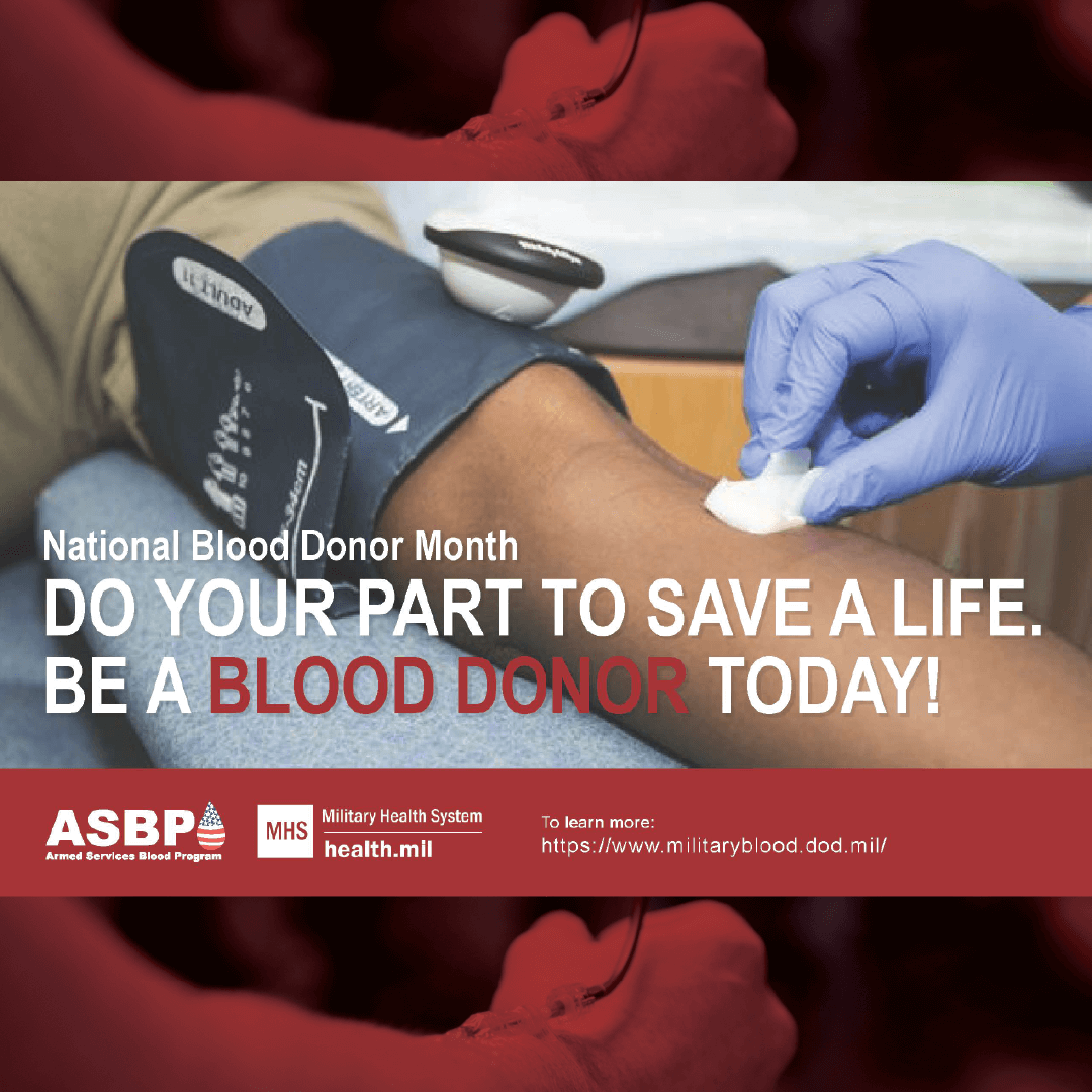 You have the power to save a life, use it! 💪 #BeTheLifeline for a service member or DoD family in need of blood at militarydonor.com. 

#NationalBloodDonorMonth