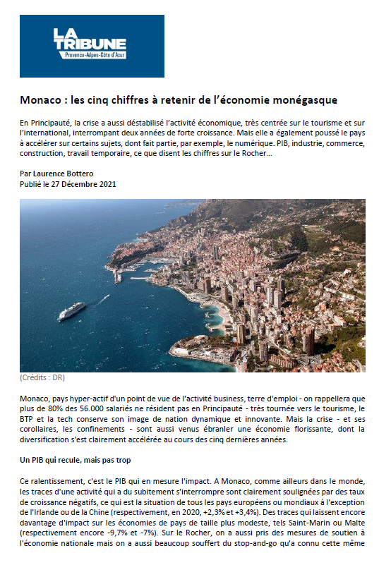 ExtendedMonaco's tweet image. #ExtendedMonaco dans @LaTribune : évolution de l'économie monégasque en pleine crise sanitaire et accélération du numérique dans une Principauté résolument tournée vers l'innovation. @GvtMonaco 
 #2020NewYear #EconomieNumerique #principalityofmonaco #ExtendedMonaco #SmartCity