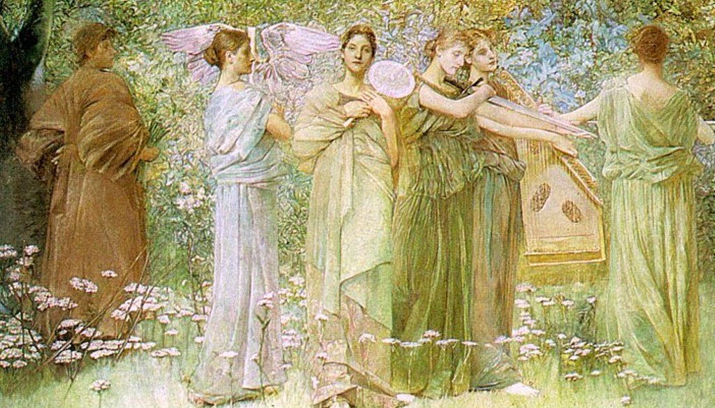 “Thomas Wilmer Dewing, The Days, 1886/1887.” Thomas Wilmer Dewing (May 4, 1851 – November 5, 1938) was an American painter working at the turn of the 20th century.