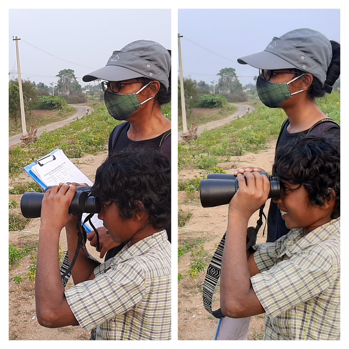 Look at his face before & after finding a flock of Cattle Egrets through binoculars! Bringing the smile on children's face through birds is what we work for!

#AWC2022 #asianwaterbirdcensus #wetlandsconservation #MomentsThatMatter #momentswelivefor #natureeducation #birdwatching