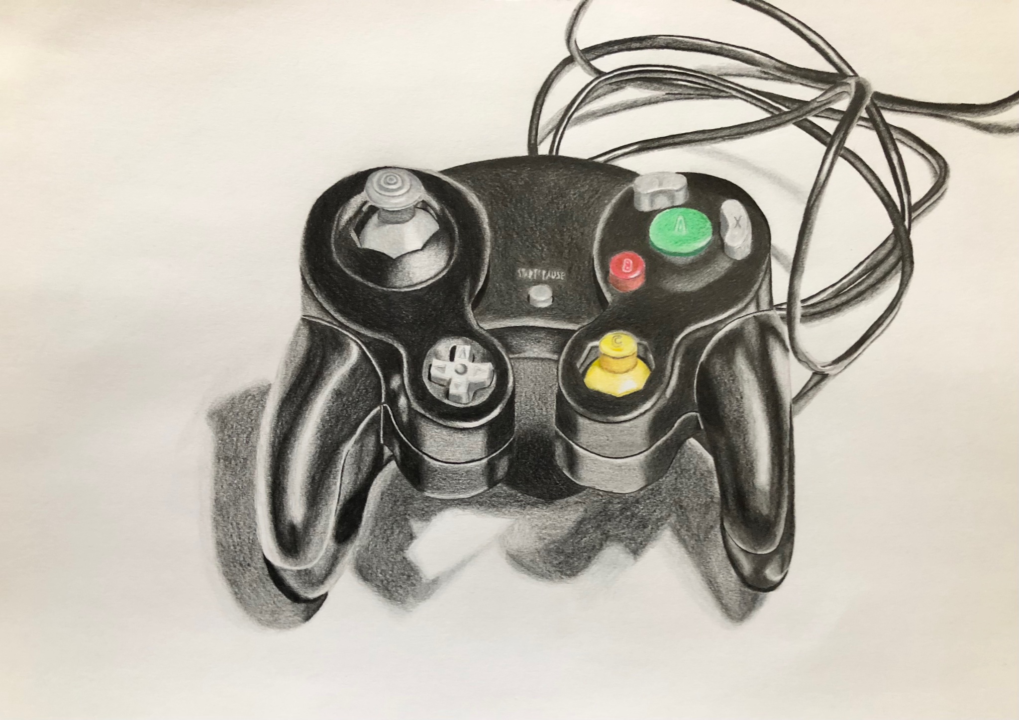 色色色イラスト ゲームキューブのコントローラーを描きました イラスト 色鉛筆画 ゲーム 芸術の輪 T Co Cgxvd3gshg Twitter