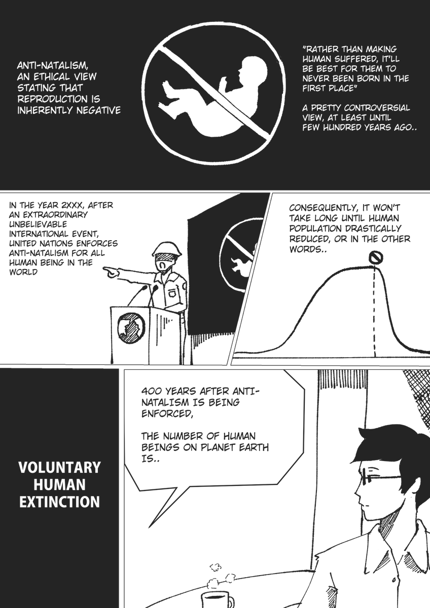 Victim_Crasher's tweet photo. 『Anti-natalism』
Page 1 and 2 as a proof of concept

I'm actually keen to continue this into a full-fledged comic (most likely a short series), but it'll depend on my own will lmao https://t.co/fpBbSgoqfk