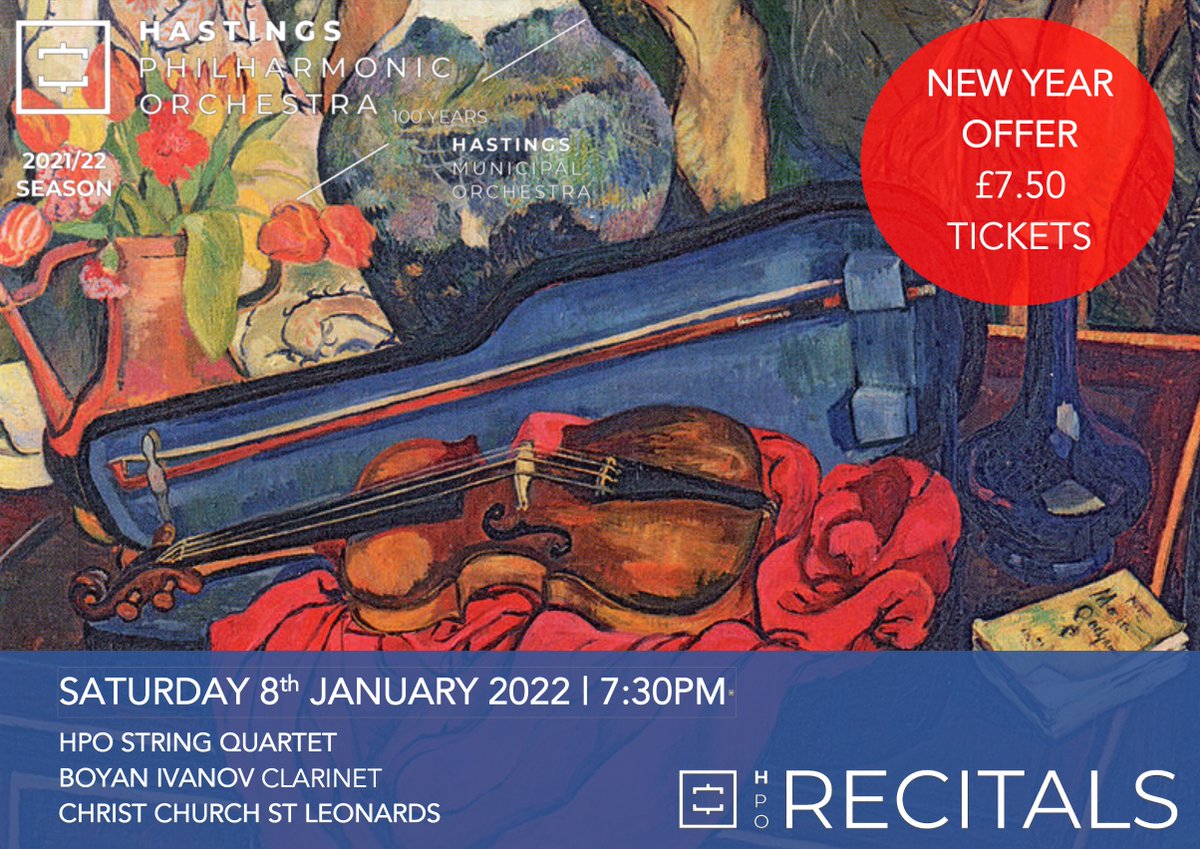 HastingsPhil's tweet photo. 💥 NEW YEAR OFFER 💥

We are offering select £7.50 Regular tickets (online) to our #HPOStringQuartet performance @ChChStLeonards on Saturday 8th January, 7:30pm. 

➡️ https://t.co/UVKMVVAFTo

Don't forget - FREE ENTRY for students and under 18's! https://t.co/XWaCI5ST8J