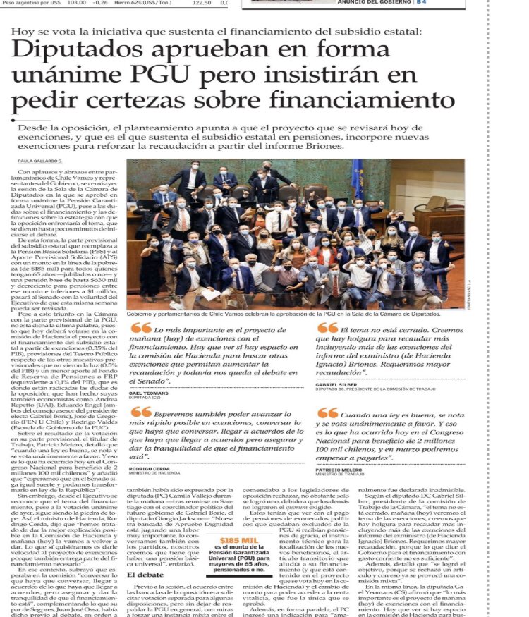 mjossandon's tweet image. Aprobaré en @Senado_Chile proy. de Pensión Garantizada Universal. Más q un deber político es un deber ético de todos quienes hemos estado en cargos de poder sin lograr acuerdo x pensiones

Es un gran primer paso para iniciar proceso de derechos garantizados que 🇨🇱 está pidiendo.