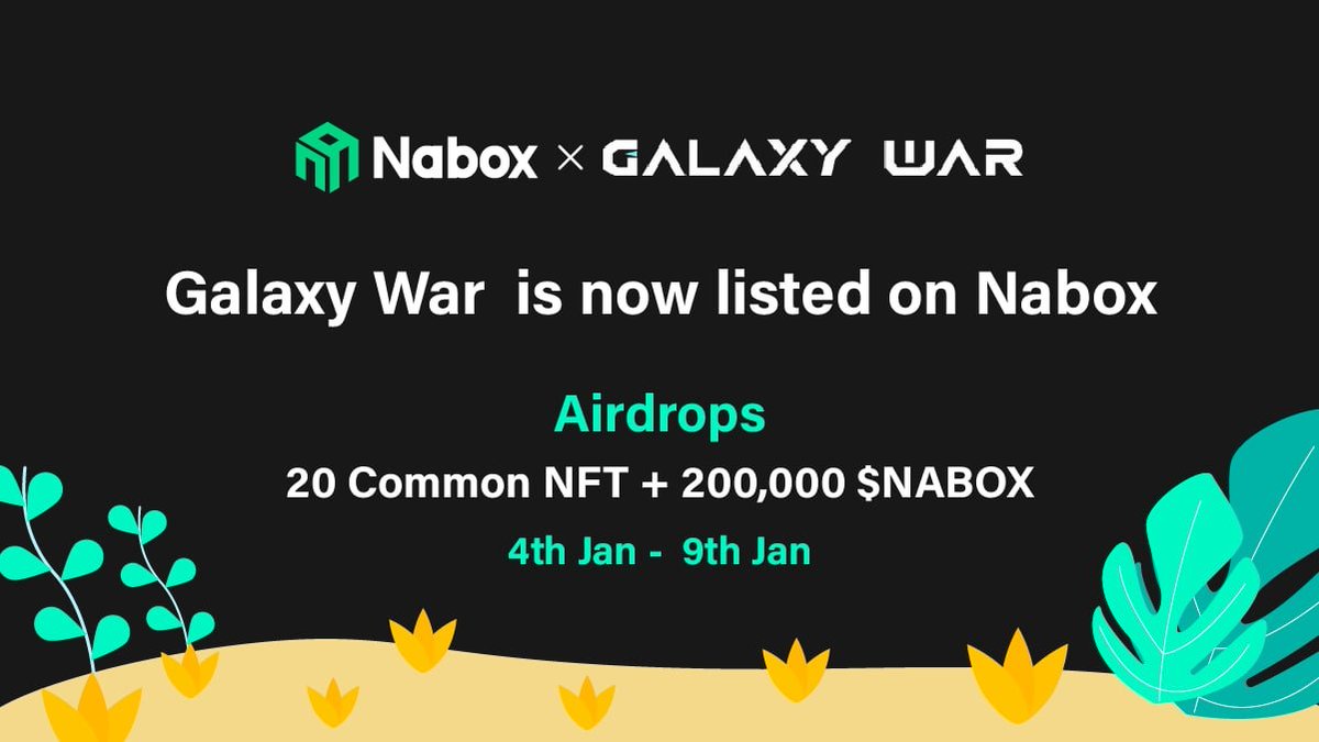 naboxwallet's tweet photo. 😃Nabox collaborates with #GalaxyWar sending #NFT➕ $NABOX #Airdrops🎉 

>Rt,❤️, #Tag 5⃣ frds
>Download👉https://t.co/pFJBslLt93
>Follow @naboxwallet &amp; @GalaxyWarNFT 
>Join https://t.co/tJdvkX8DQd &amp; https://t.co/5wKU7bEHSC
>✍️https://t.co/ucPMJc7xGp

#Airdrop #Giveaway #BSC #ETH https://t.co/SE2PoMWmgt