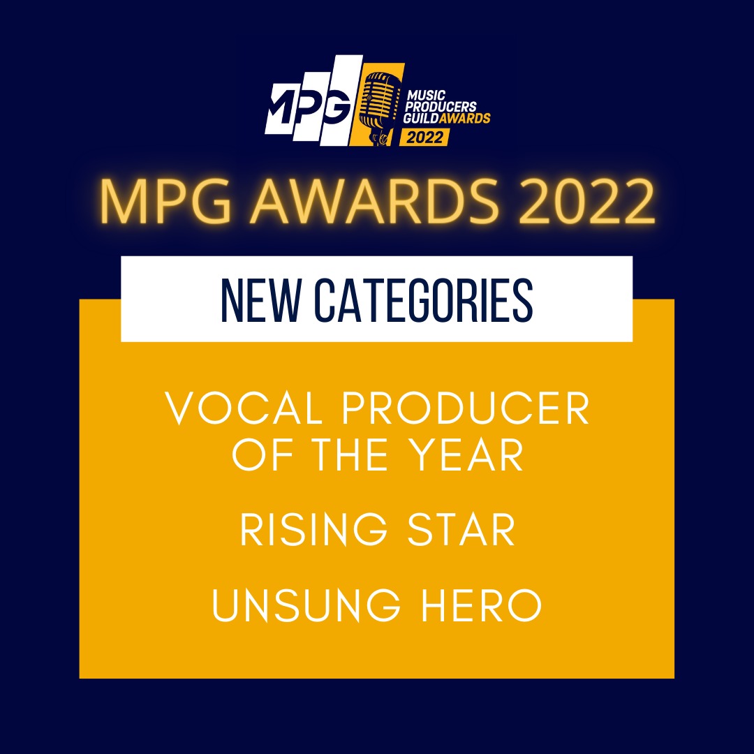 ukMPG's tweet photo. Submissions are now open for the MPG Awards 2022!!

We have three new categories: Vocal Producer of the Year, Rising Star and Unsung Hero.

You have until midnight (23:59) on Tuesday 18th January 2022 to get your nominations in 🏆🏆🏆

More here: https://t.co/KYzPGH4sor https://t.co/UIEySIUYs9