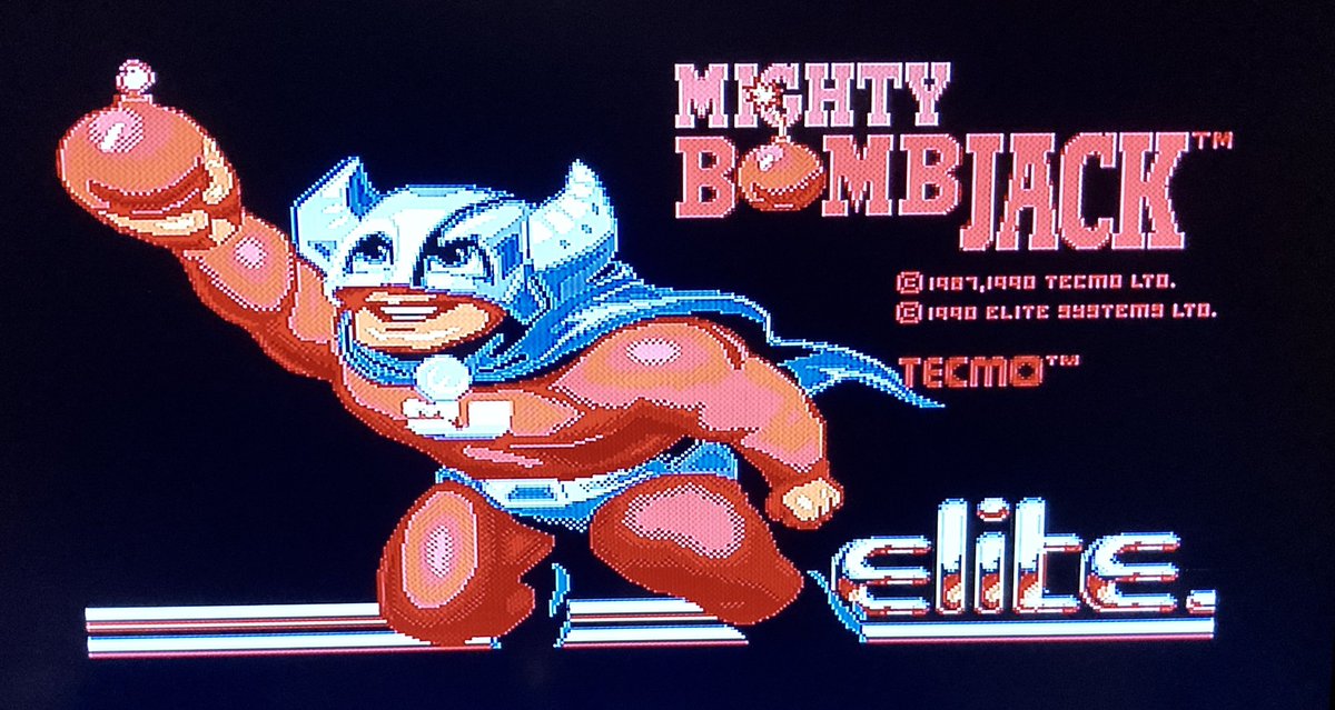 TLtwg's tweet image. Something different this morning, I pulled out Mighty Bomb Jack for my #AtariSTE. Never played this one, but the first game #Bombjack is better… Way better.