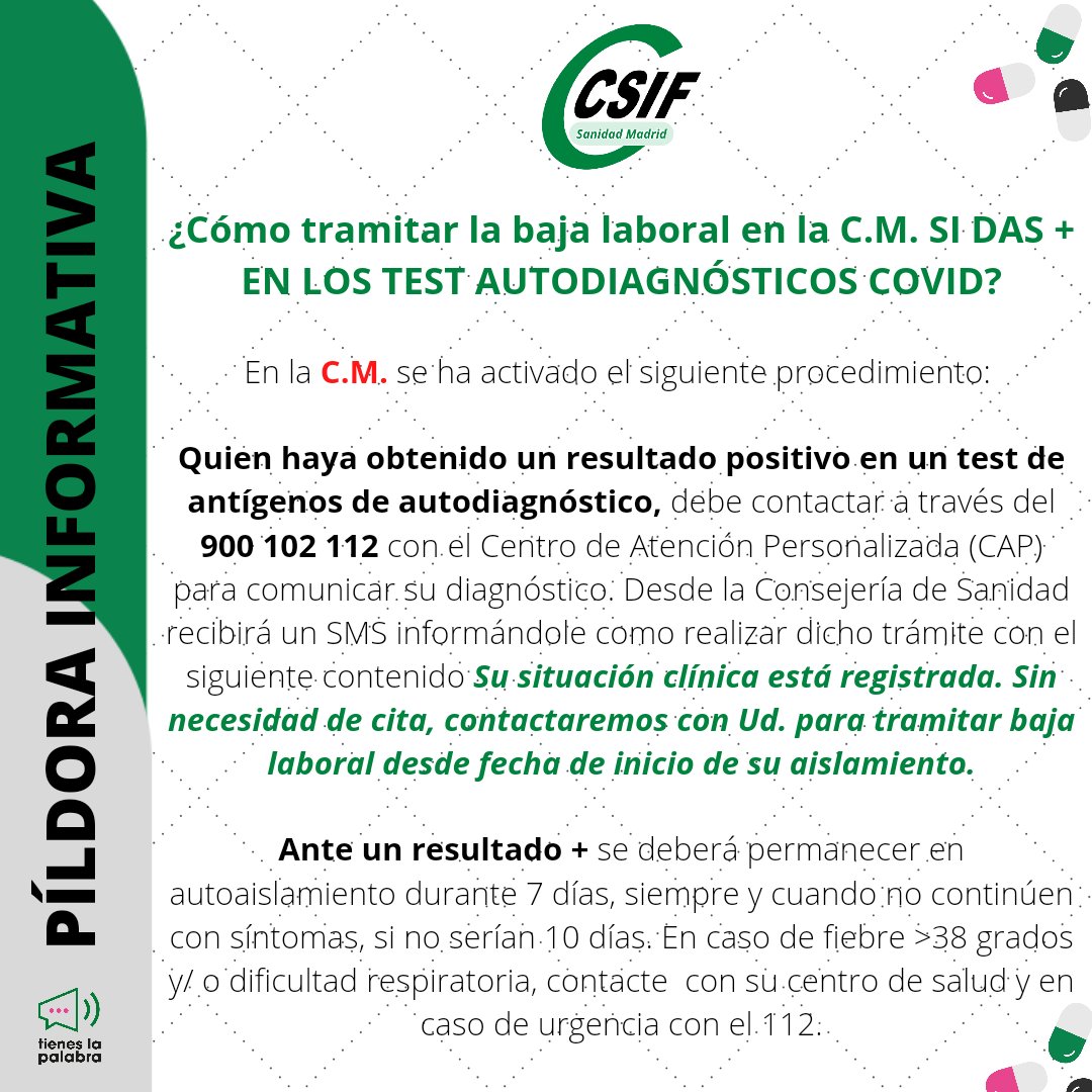 🟢 ¿Cómo tramitar la baja laboral si das positivo en los test autodiagnóstico?

#TestAntigenos #autotest #Covid_19 #baja