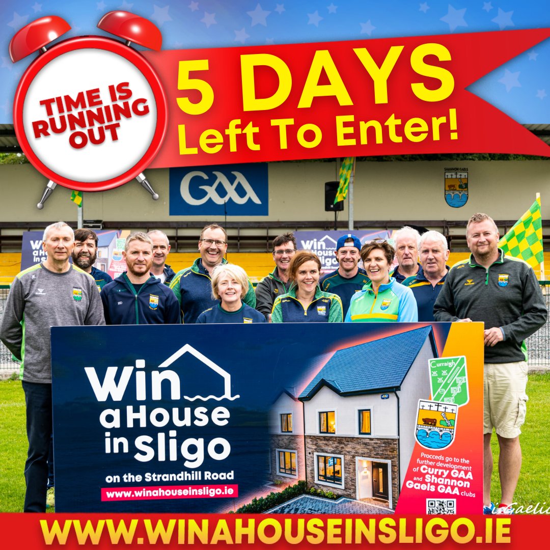 WinAHouseInSligo (@winahousesligo) on Twitter photo ๐ก ๐ฑ ๐๐๐ฌ๐ฆ ๐๐๐๐ง ๐ง๐ข ๐๐ก๐ง๐๐ฅ ๐ก
Time is running out to enter our #WinAHouseInSligo fundraiser! โฐ
Get your ticket here ๐๐ผ winahouseinsligo.ie
๐ A luxury 3 bed house in Sligo minutes from Strandhill Beach
๐ถ ๐ข๐ฅ โฌ300,000 cash
<a href="/currygaaclub/">Curry GAA Club</a>
<a href="/ShannonGaelsGAA/">Shannon Gaels GAA</a> ๐ก ๐ฑ ๐๐๐ฌ๐ฆ ๐๐๐๐ง ๐ง๐ข ๐๐ก๐ง๐๐ฅ ๐ก
Time is running out to enter our #WinAHouseInSligo fundraiser! โฐ
Get your ticket here ๐๐ผ winahouseinsligo.ie
๐ A luxury 3 bed house in Sligo minutes from Strandhill Beach
๐ถ ๐ข๐ฅ โฌ300,000 cash
<a href="/currygaaclub/">Curry GAA Club</a>
<a href="/ShannonGaelsGAA/">Shannon Gaels GAA</a>