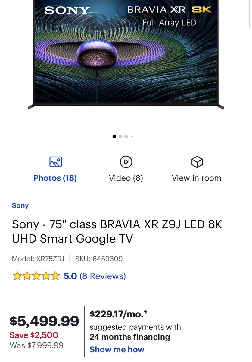 NJBroncoguy84's tweet photo. My wife finally said yes can’t wait to order it today #sonybravia #masterseries #Z9J #8ktv #ps5 #LEDTV https://t.co/m4f5GbnUjb