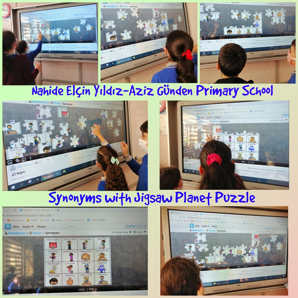 Aziz Günden İlkokulu-"Miracle of Words" uluslararası etwinning projesi Ocak ayı etkinliğimiz, İngilizce eş anlam-zıt anlamlı kelimeler yapbozu, Jigsaw Planet Puzzle <a href="/AzizGunden/">Aziz Günden İlkokulu</a> <a href="/HalilVardi59/">HALİL VARDI 🇹🇷🇹🇷🇹🇷</a> <a href="/CorluMem/">Çorlu Milli Eğitim Müdürlüğü</a> <a href="/eTwinningDestek/">eTwinning Projects Dissemination</a> <a href="/eTwinningTKRDG/">eTwinning</a> <a href="/tretwinning/">eTwinning Türkiye</a>
