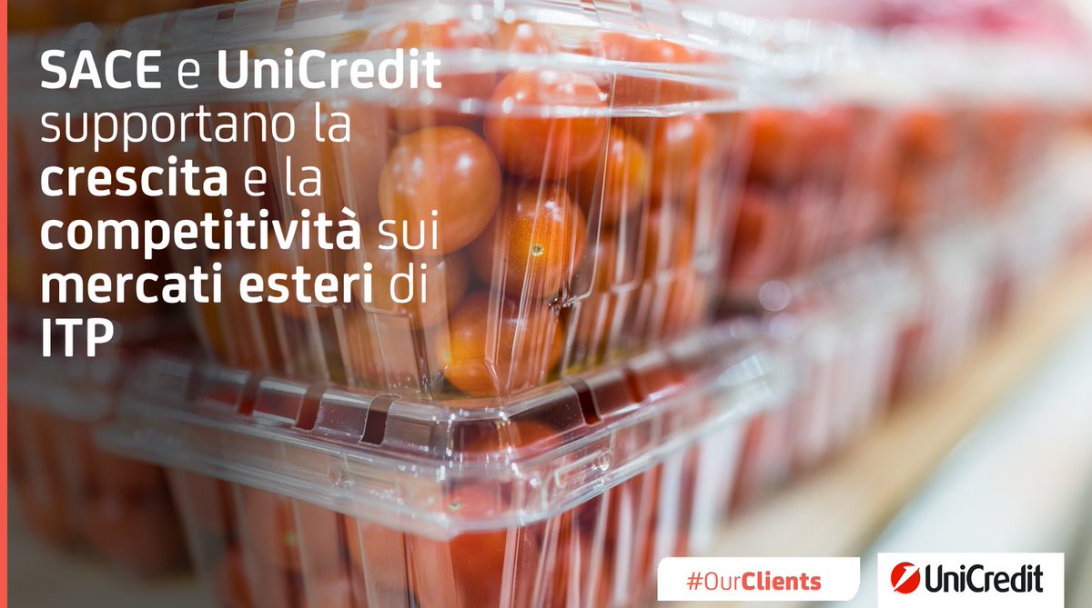#OurClients: #UniCredit ha erogato un finanziamento da 3 milioni di euro, con garanzia <a href="/SACEgroup/">SACE</a>, a supporto degli investimenti di #ITP, leader nel settore del packaging ecosostenibile per il settore alimentare e industriale.
🗞️ unicreditgroup.eu/it/press-media…