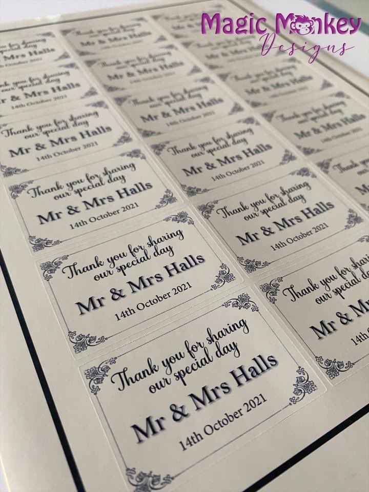 Have you got a party or wedding happening soon and need some personalised stickers for your sweet bags/cones?  let me know or pop over to our website to see what else you need magicmonkeybooths.co.uk