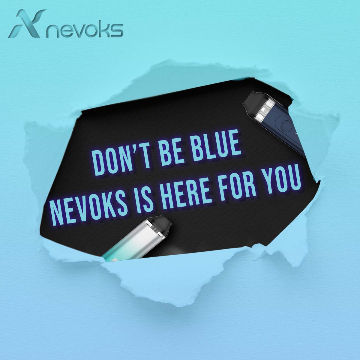 NevoksUk's tweet photo. Don't Be Blue, Nevoks Is Here For You! 😊

#vape #vaping #vapeuk #vapewholesale #nevoksuk #ukvape #vapecommunity https://t.co/fpMapheBIu