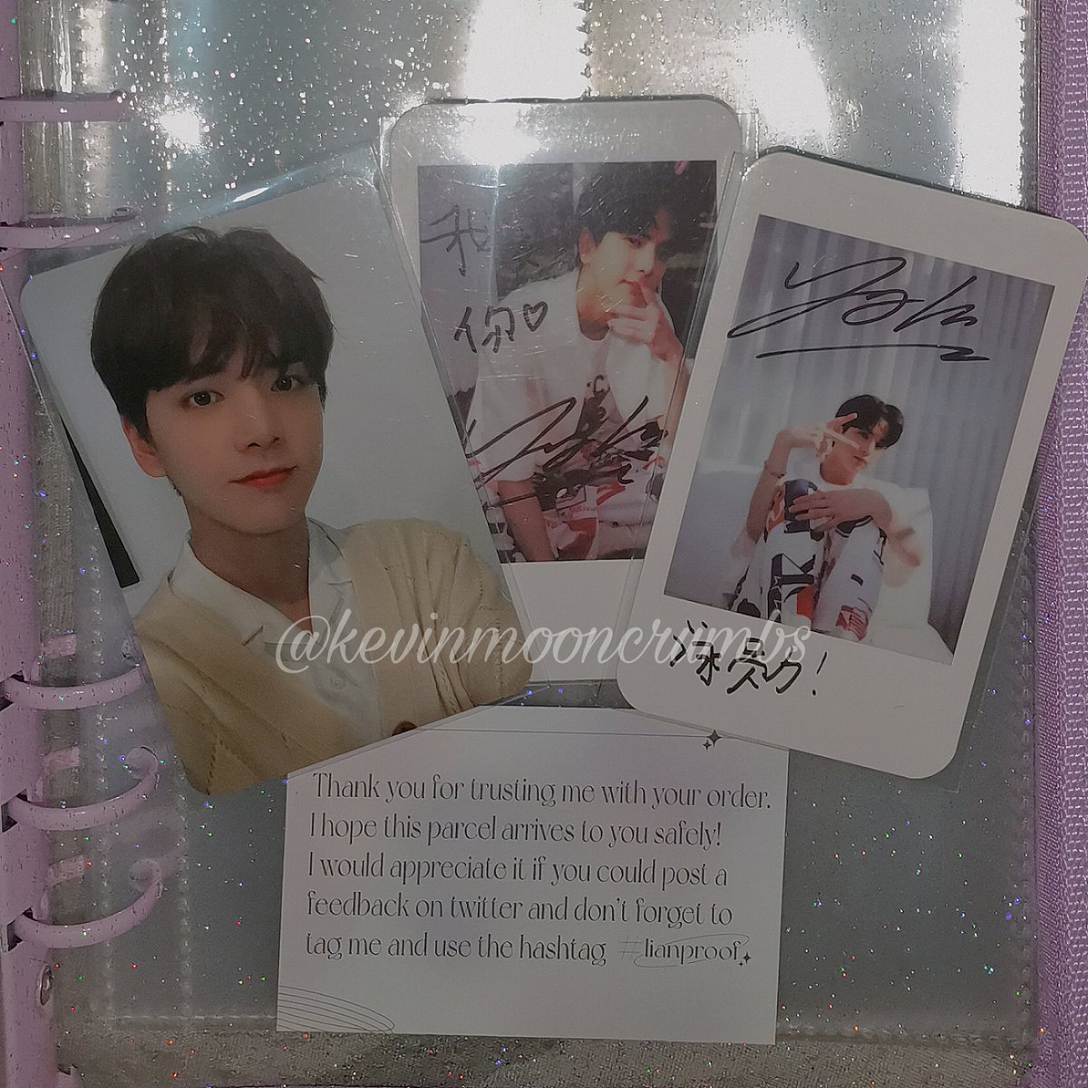 kevinmooncrumbs's tweet photo. younghoon is here!! thank you so much @bbangcarts for the fast and smooth transaction also for packing my pcs safely!!π #lianproof https://t.co/j3uxpCFP0M