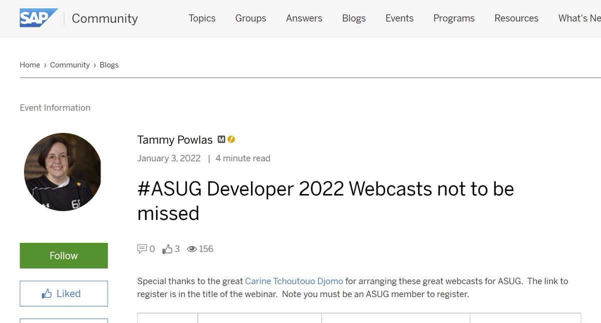 david_ruizb's tweet image. Want to learn about ABAP & RAP? Don't miss this blog by @tpowlas ➡️ "@ASUG365  Developer 2022 Webcasts not to be missed"  blogs.sap.com/2022/01/03/asu…
#asug #sapdevelopers @SAPdevs .@SAPMentors .@SAPSpain .@AUSAPE .@sitbarcelona #sapdevs
