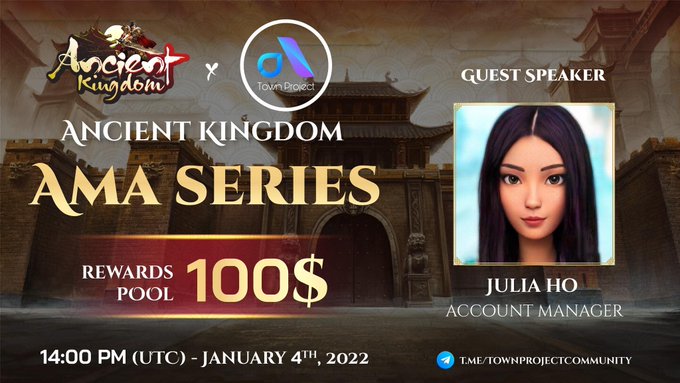 jays_fi's tweet photo. 🔹Small blue diamond AMA : Town Project x Ancient Kingdom
🔈Speaker Ancient Kingdom là game võ hiệp cổ đại đầu tiên trên nền tảng blockchain,  
😍Smiling face with heart-shaped eyes Khách mời: JULIA HO
⏱ Thời gian: 4/1/2022 lúc 14:00UTC+Tại Đây : https://t.co/5OgyRuqNpc https://t.co/7PckB8ceFz