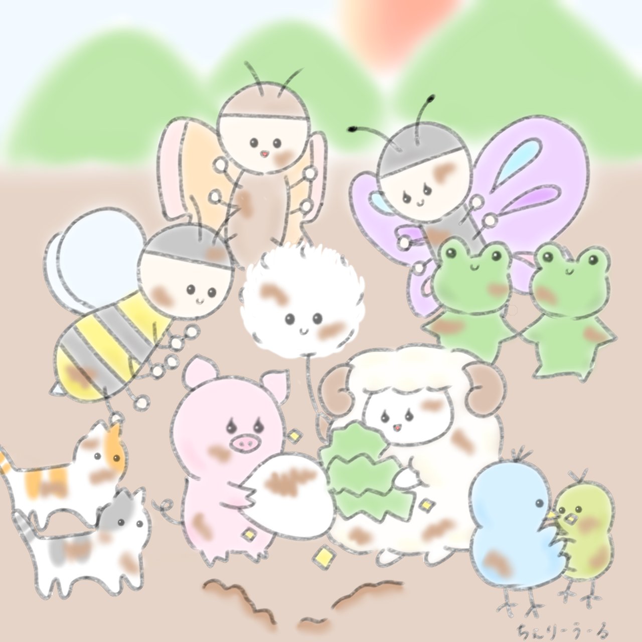ちぇりーうーる 低浮上です かぶとだいこん やったー みんなでちからをあわせて おおきなかぶがやっとぬけたよ はつひので もみれたし いいおしょうがつになったよ わた毛のぽぽちゃん おおきなかぶ 抜けた イラスト ちぇりー