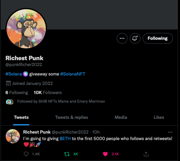 NFTomm's tweet photo. @punkRicher2022 Thank you!
0x133dC8506D79B851ecda29Ae4EEE6928a439Ad9e

It's fake isn't it? https://t.co/2UKqCdf8Ij