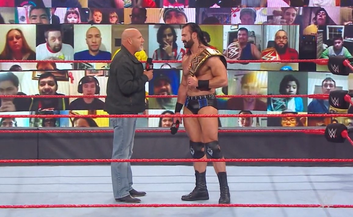#OnThisDay in 2021, Goldberg returned to #WWERaw to confront Drew McIntyre Goldberg’s promo mentioned that Drew disrespected WWE legends but McIntyre did not say a single negative remark on the WWE legends.....live TV for you 😆 @DMcIntyreWWE @Goldberg #wwe #goldberg