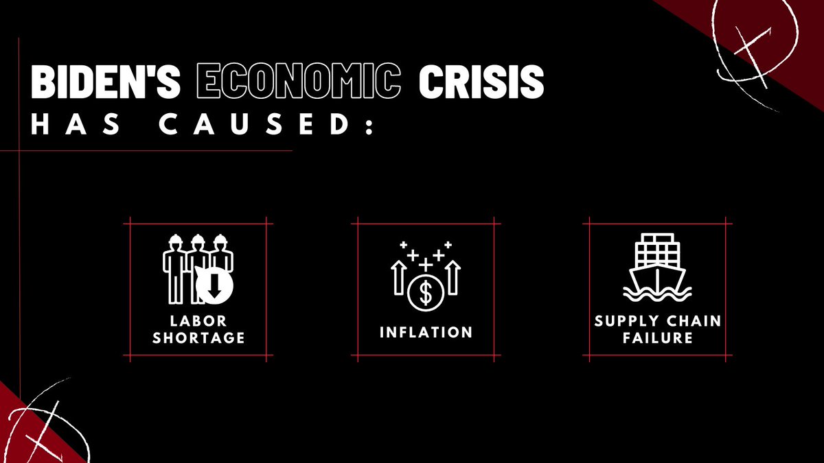 New year—same failed Democrat policy results:
Skyrocketing inflation
Supply chain failures
Labor shortages
Border crisis
Historic debt 
Crime spikes 
Emboldened adversaries
In 2022, we need strong, pro-American measures—not proposals that burden opportunity, growth, and freedom.