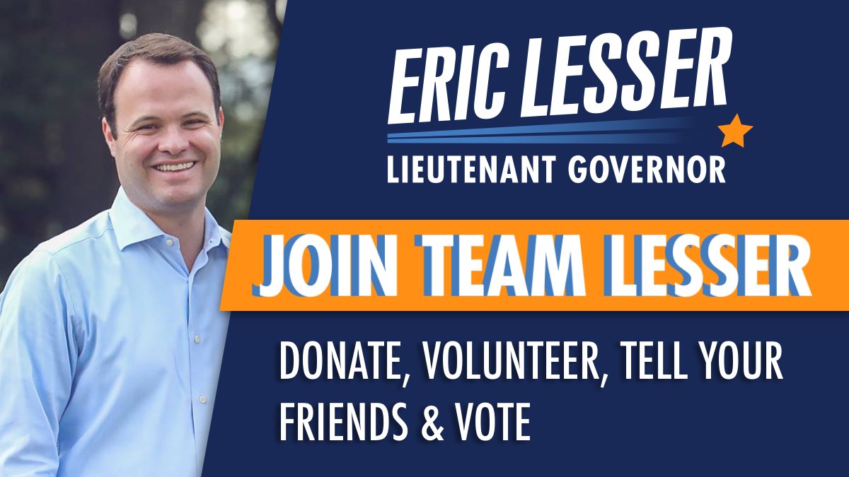 EricLesser's tweet image. I’m running for Lieutenant Governor! Can you be one of my first supporters? secure.actblue.com/donate/lesser-…