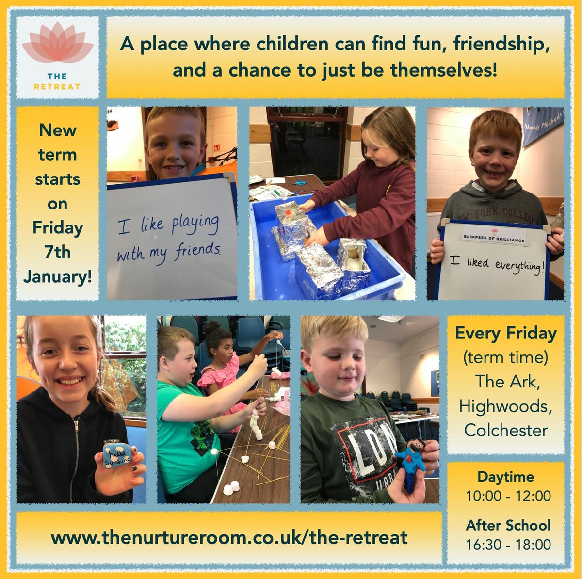 Everyone at The Retreat can't wait to be back on the 7th January! If you'd like to know more about how our club works with children to build confidence, self-esteem and social skills then just check out our website at thenurtureroom.co.uk/the-retreat
