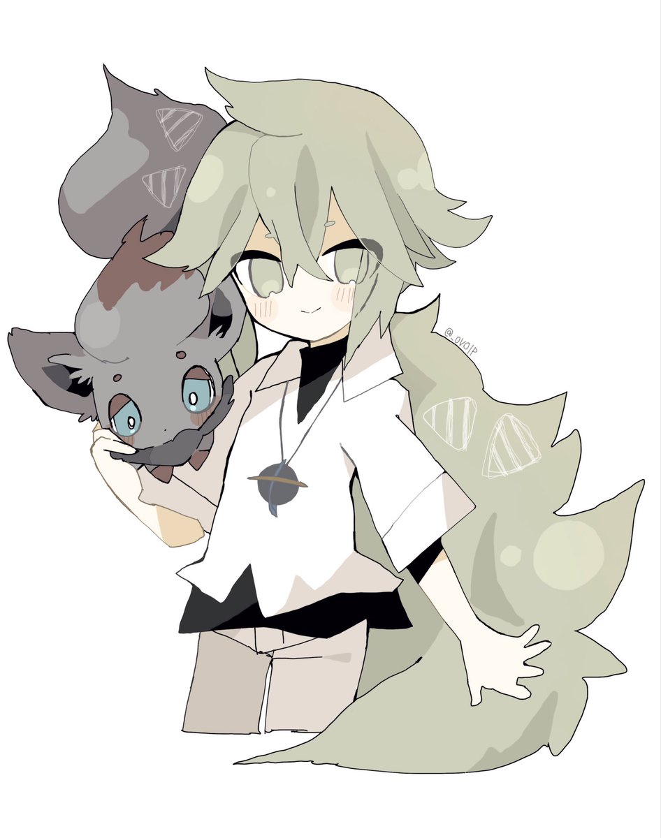 n (pokemon) pokemon (creature) 1boy green hair long hair shirt jewelry male focus  illustration images