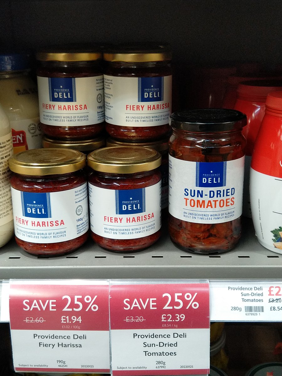 ProvidenceDeli's tweet photo. @OnlyInWaitrose It's obviously the January sales... the Sun-dried tomatoes are 25% darling. #waitrose https://t.co/ZdOfSZjZXJ