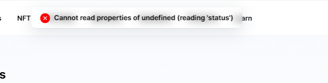 ortonacrypto's tweet photo. @CoinMarketCap I have tried several times to purchase but your system was giving me the following error: Cannot read properties of undefined (Reading status). https://t.co/CI4Uk3h6t1
