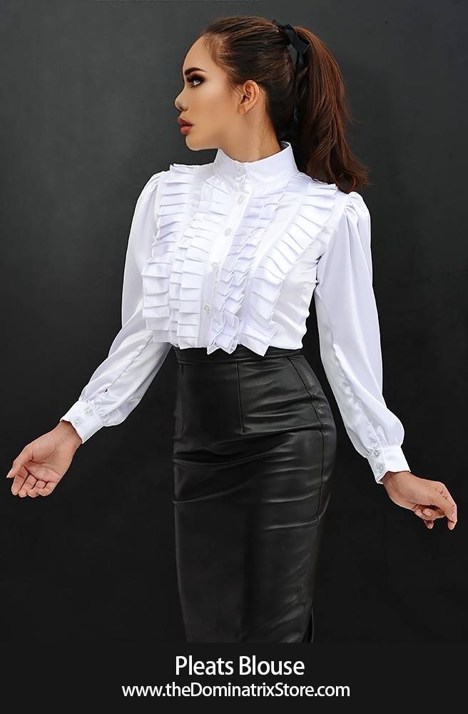 Our beautiful satin pleats blouse.