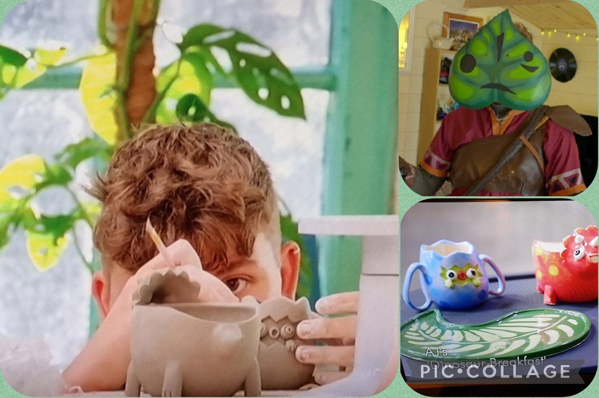 #PotteryThrowdown Looks like AJ has a theme in episode one.. be leaf in yourself. 🍃