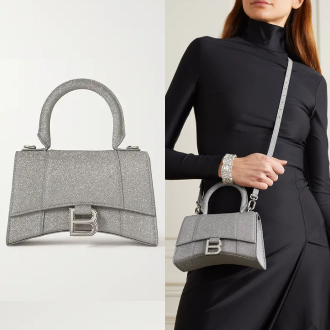 NET-A-PORTER on X: Balenciaga's 'Hourglass XS' tote will elevate the most  minimal outfits thanks to a glittered finish that sparkles brilliantly.    / X