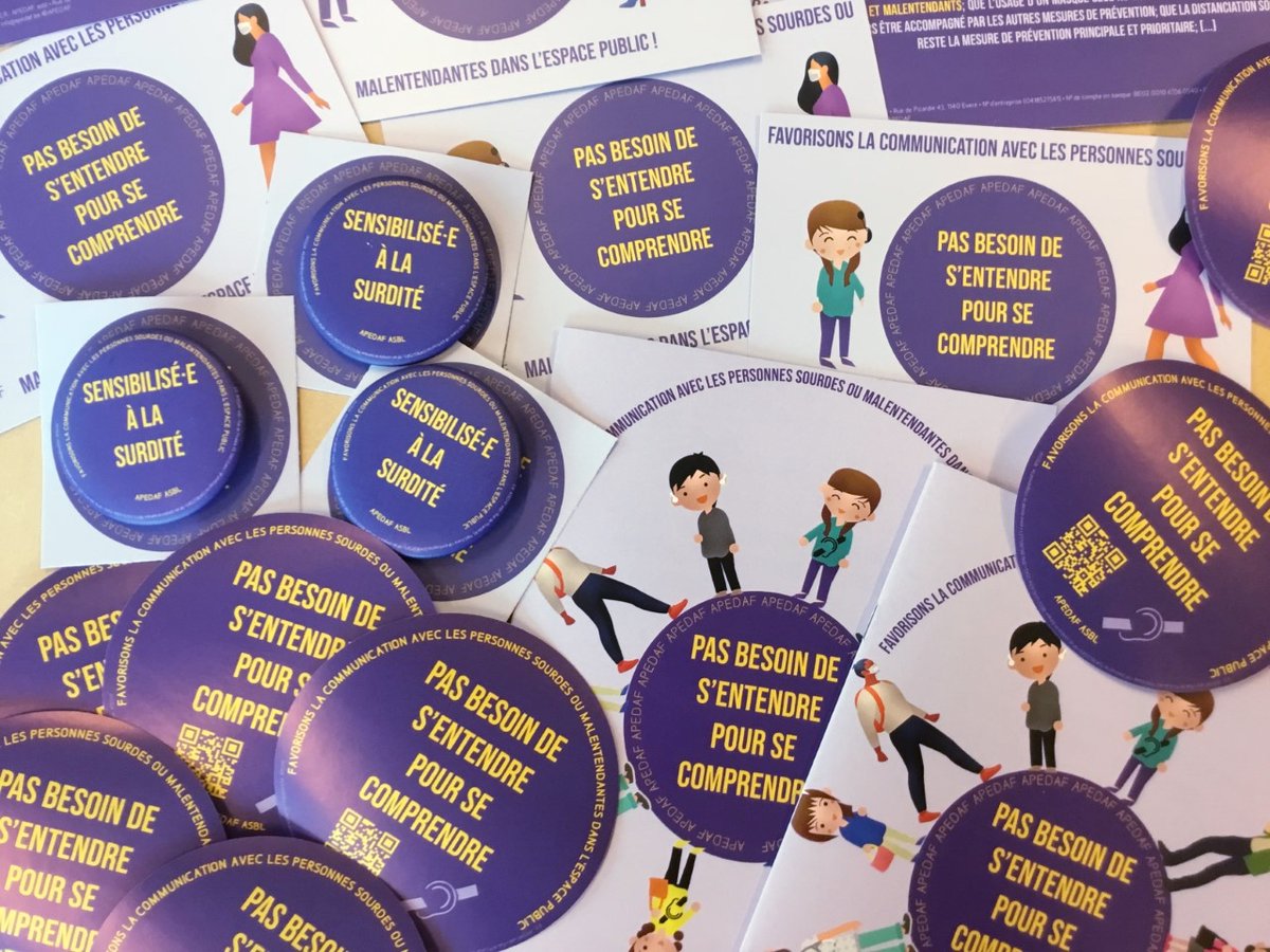 Nous proposons toujours nos outils pour vous aider; Que vous soyez entendant en portant les badges ou sourds avec les cartes décrets. Si vous en voulez, envoyez un mail à education.permanente@apedaf.be avec votre adresse postale et les outils que vous voulez !