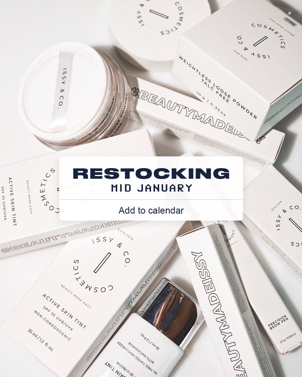 issy_company's tweet photo. 🚨 RESTOCKING UPDATES 🚨

You guys wiped out all Issy favorites last year! 😳 Thank you enough for your love and support in the past year. 🥰

A fresh batch of the SKIN ON THE GO Collection is coming real soon &amp; will be restocked this month! 💯

#issyandcompany #beautymadeissy https://t.co/8flLYPVsy0