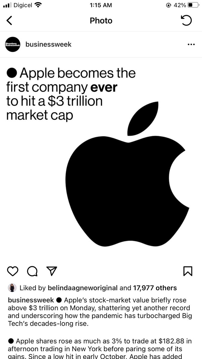 Devrhoid's tweet photo. And amidst a Pandemic, we have our second multi-trillion dollar company.
#stocks #AAPL #Multitrillion https://t.co/524X35g5Ex