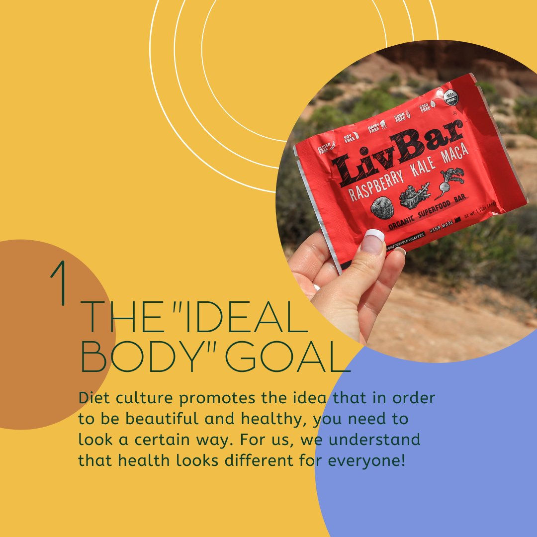 LivBars's tweet image. TW: eating disorder mentioned in the carousel post. Diet culture has so many harmful outcomes that impact our physical and mental health. This is why diet culture sucks. #antidietculture #intuitiveating #healthateverysize #foodfreedom #nondiet #selfcare #mentalhealth