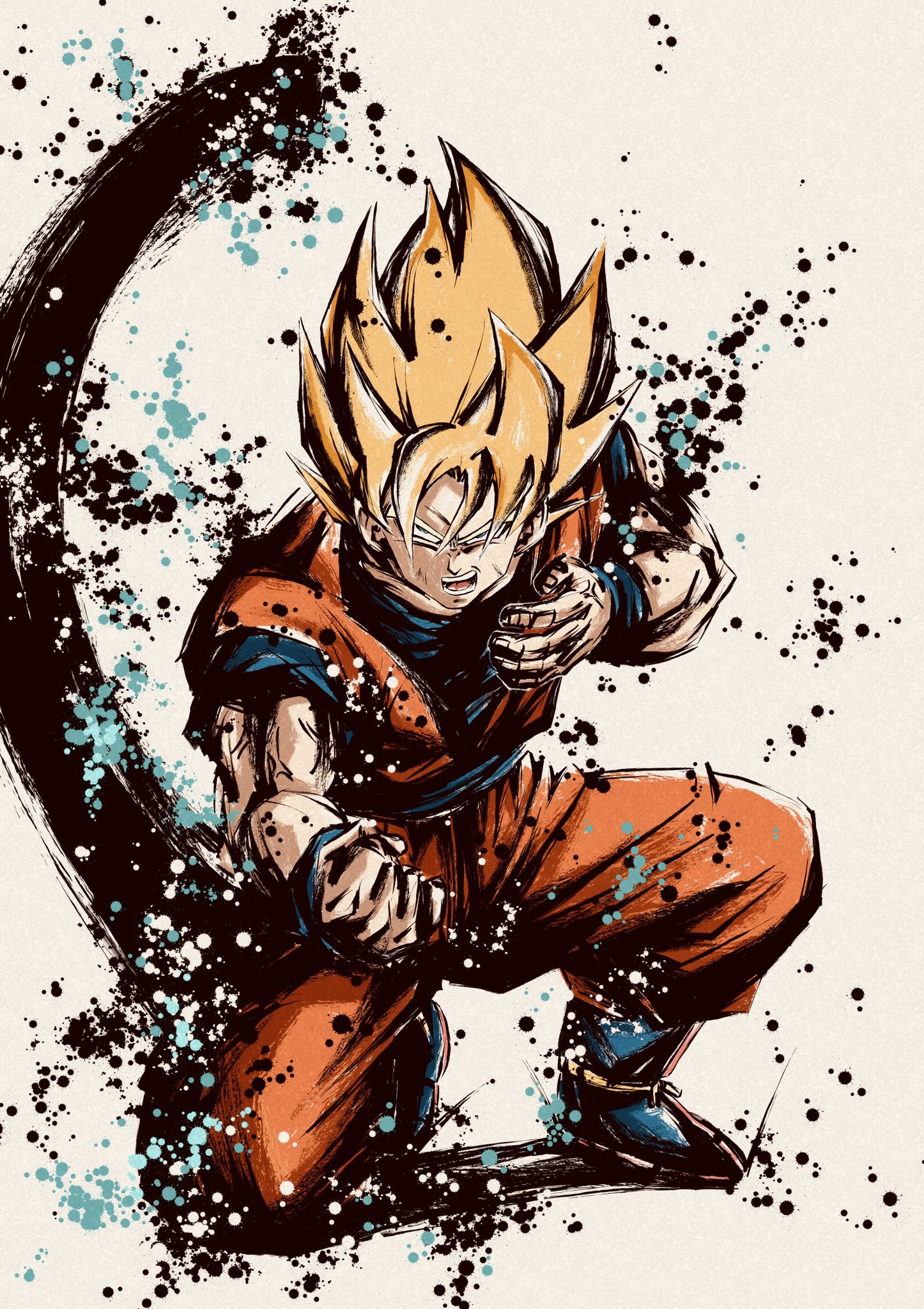 かず 心臓病悟空 ドラゴンボール 墨絵 イラスト T Co Bow8tfccxm Twitter