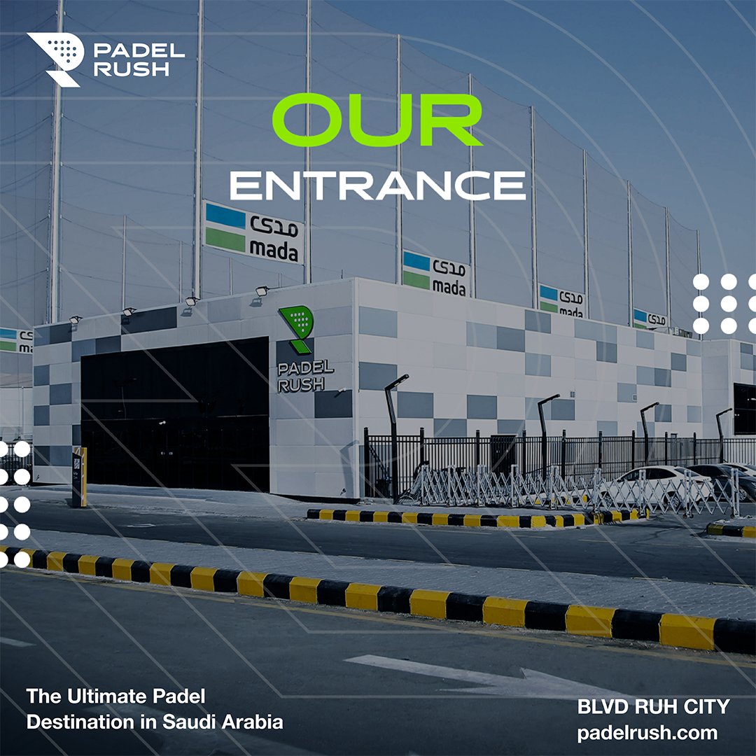 PadelRush's tweet photo. #DidYouKnow Padel Rush has a separate entrance for its customers? Players do not need to purchase tickets to the Boulevard to enjoy a day of playing Padel.
.
#PadelRush #Padel #PadelTime #SaudiArabia #Riyadh https://t.co/mPIavM6QCP