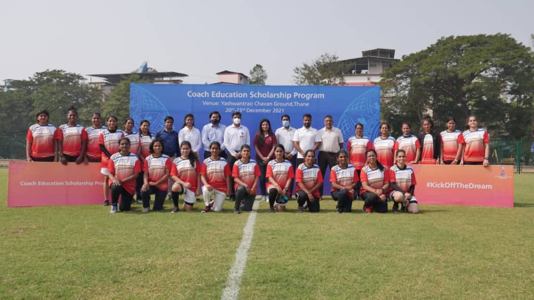 WIFAOfficial's tweet photo. The female Coach Education Scholarship Program was held at Yashwantrao Chavan Ground, Thane from 20th-23rd December as part of the FIFA U-17 Women's World Cup campaign.

#ShePower #kickofthedream #RisingMaharastra https://t.co/uYf4gDB9Fk