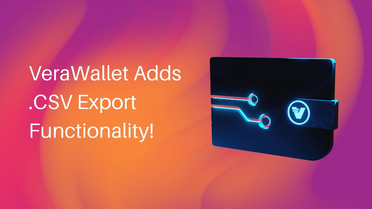You can now export your #VeraWallet transaction history as a .CSV file,  ready to use in #crypto tax reporting software like @koinly, or integration  into Google Sheets! Find out more here: https://t.co/4ClcpydIJY