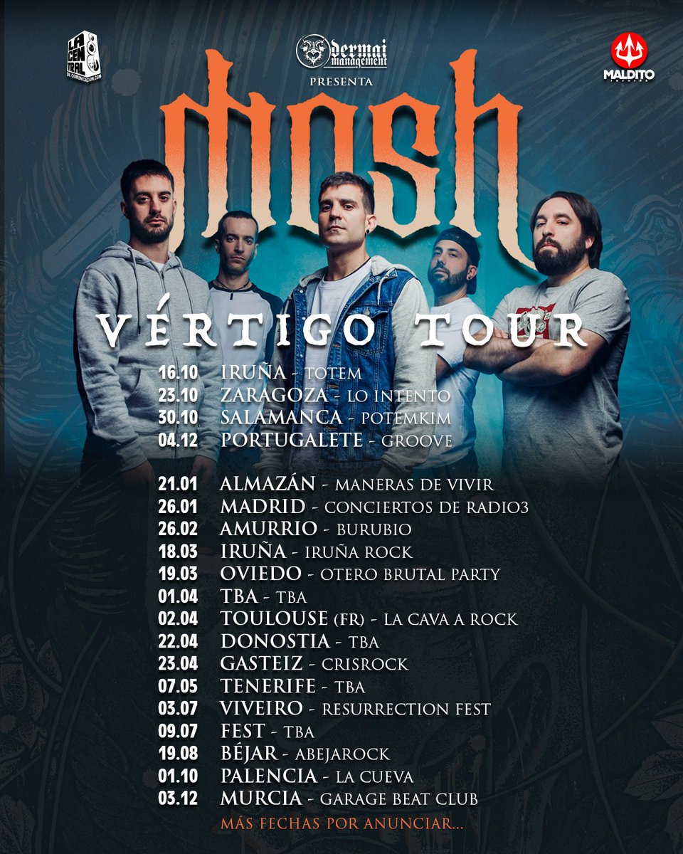 MOSH (@moshmetalband) on Twitter photo 🔥𝗩𝗘𝗥𝗧𝗜𝗚𝗢 𝗧𝗢𝗨𝗥 𝟮𝟬𝟮𝟮🔥
📢 Os presentamos las primeras fechas para 2022.
📌 Esperamosh disfrutar como se merece en todas ellas.
📌 Pronto más fechas... Estad atentxs.
🤜 𝑬𝑺𝑻𝑶 𝒀𝑨 𝑵𝑶 𝑯𝑨𝒀 𝑸𝑼𝑰𝑬𝑵 𝑳𝑶 𝑷𝑨𝑹𝑬 🤛
<a href="/DermaiM/">DERMAI MANAGEMENT</a> <a href="/LACENTRALDC/">La Central De Comunicación (Oficial)*****</a> <a href="/Maldito_Records/">Maldito Records</a> 🔥𝗩𝗘𝗥𝗧𝗜𝗚𝗢 𝗧𝗢𝗨𝗥 𝟮𝟬𝟮𝟮🔥
📢 Os presentamos las primeras fechas para 2022.
📌 Esperamosh disfrutar como se merece en todas ellas.
📌 Pronto más fechas... Estad atentxs.
🤜 𝑬𝑺𝑻𝑶 𝒀𝑨 𝑵𝑶 𝑯𝑨𝒀 𝑸𝑼𝑰𝑬𝑵 𝑳𝑶 𝑷𝑨𝑹𝑬 🤛
<a href="/DermaiM/">DERMAI MANAGEMENT</a> <a href="/LACENTRALDC/">La Central De Comunicación (Oficial)*****</a> <a href="/Maldito_Records/">Maldito Records</a>
